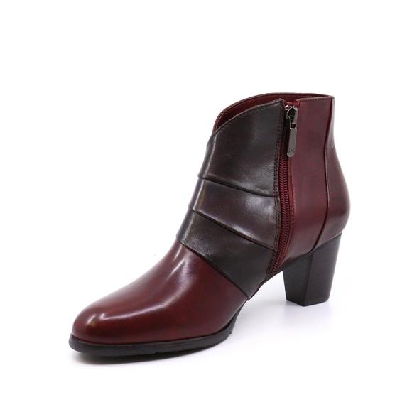 NEW REGARDE LE CIEL sonia glove leather boot in sangria - Picture 4 of 7